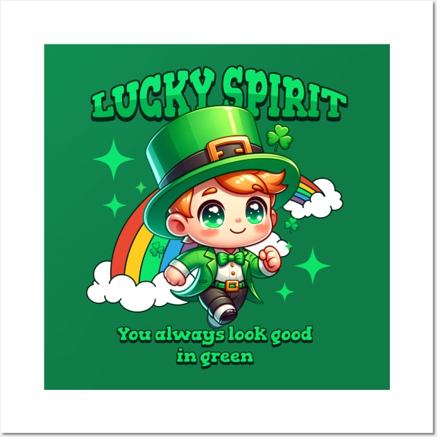 LUCKY SPIRIT YOU ALWAYS LOOK GOOD IN GREEN Wall Art by Imaginate